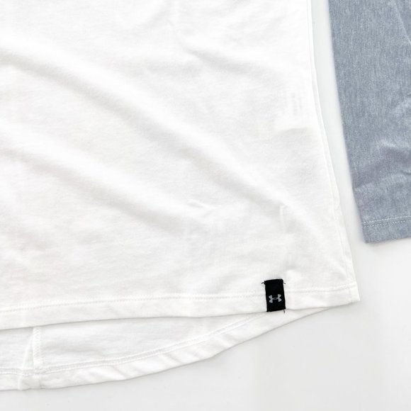 Women's Under armour White "Irish" college Long sleeve T Shirt Youth size XL NWT - Picture 9 of 12